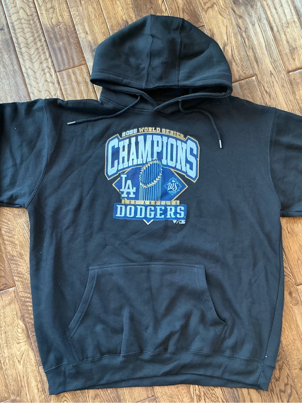 LA Dodgers 2025 World Series Champions Hoodie Fanatics XL Black Pullover NWOT